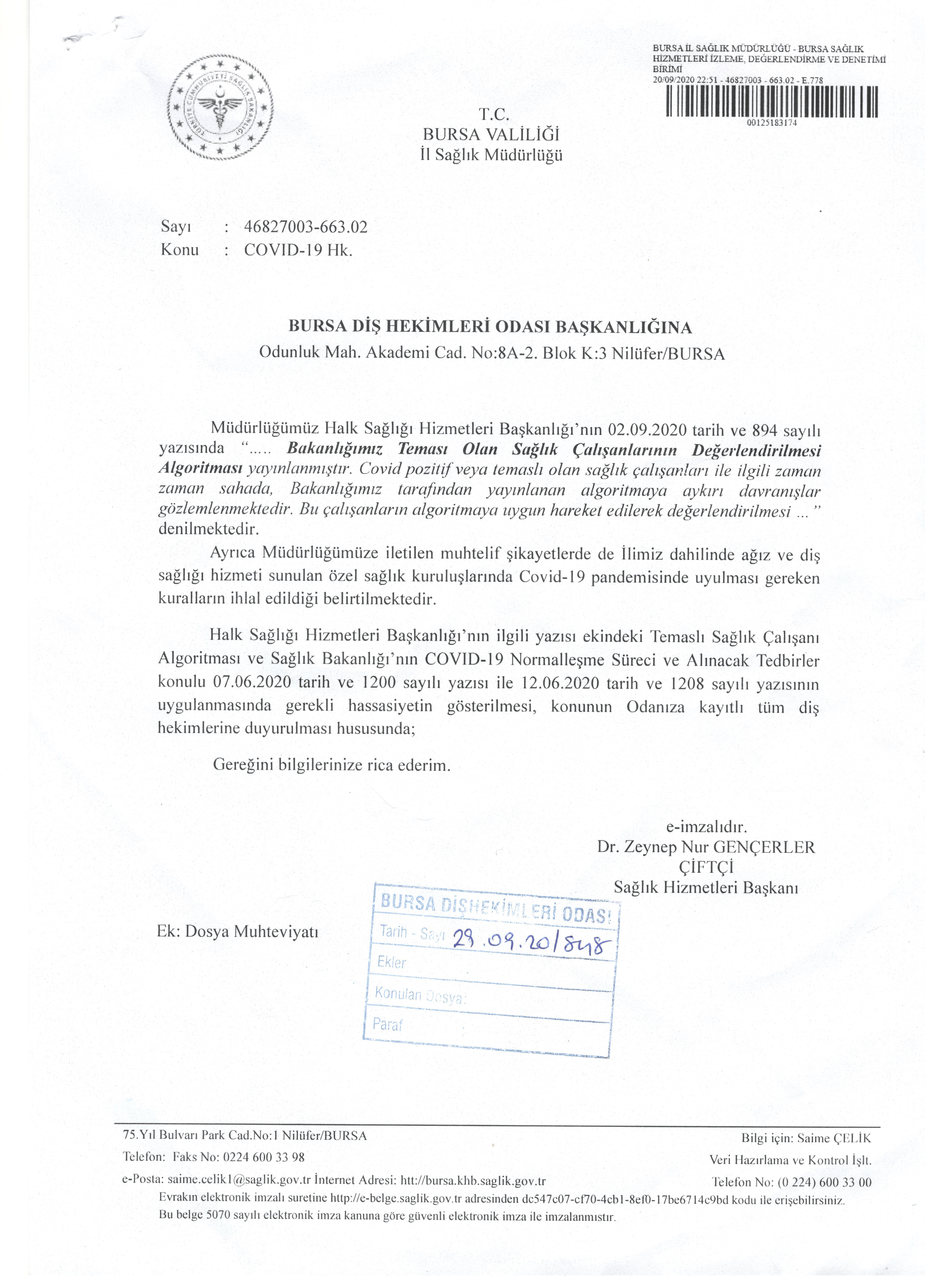 Bursa İl Sağlık Müdürlüğünden Önemli Duyuru